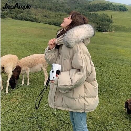 JiaoAmple Women's Down Jackets With Fur