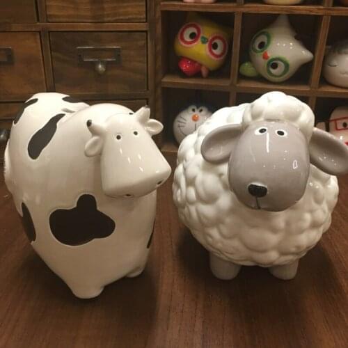 Ceramic Piggy Bank Coin Storage Box Creative Animal Doll Money Box Zodiac Decoration Piggy Bank Child Piggy Bank Christmas Gift