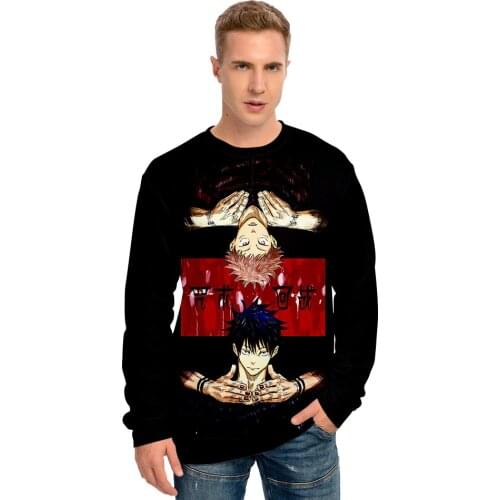 Anime Jujutsu Kaisen Cosplay Costume Gojo Satoru Yuji Itadori Fushiguro Megumi O-Neck Sweater Sweatshirt Daily Coat Tracksuit