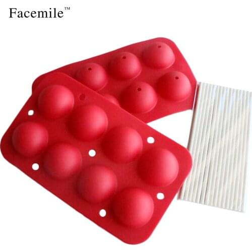 Gift Round Ball Gift Pop Lollipop Truffle Silicone Baking Mold Pan Tray Candy Mold Ice Chocolate Gift Tool Cookie Jelly Ice Mold