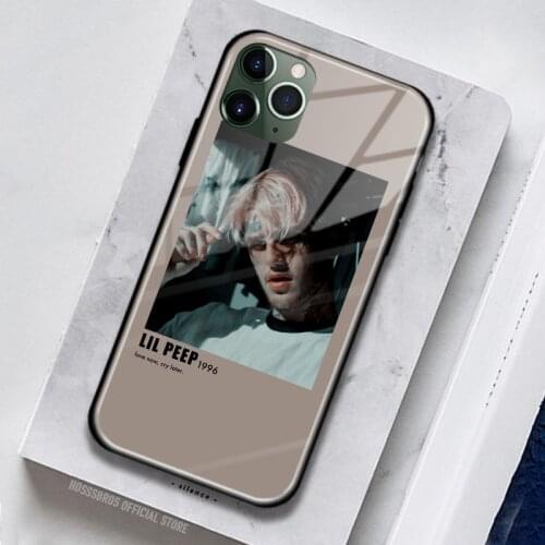 Lil Peep Rapper Anime Poster Soft Silicone Glass for iPhone SE 6 6s 7 8 Plus X XR XS 11 12 Mini Pro Max Phone Case Cover Shell