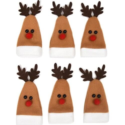 Elk Wine Bottle Cap Knife And Fork Cap Christmas Home Decorations Christmas Wine Bottle Set Bottle Decoration