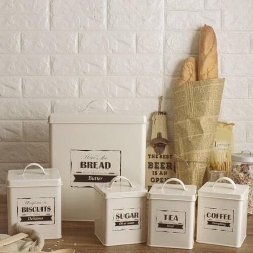 5pcs Metal Iron Airtight Food Storage Container Set Kitchen Pantry Containers, Keep Food Fresh, Dry and Organized