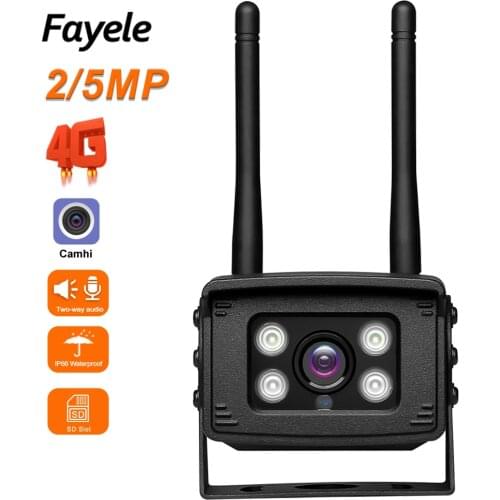 Wireless MINI 5MP 4G Dash Camera IP66 Waterproof Outdoor HD 1080P IR 25M Night Vision 2way Audio SD slot CAMHI P2P Phone Alert