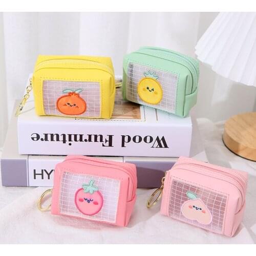 Mini Cute Cartoon Fruits Coin Purse Women Mini Card Holder Small Wallet Pouch Daily Storage Bag Kawaii Girls Purse Clutch