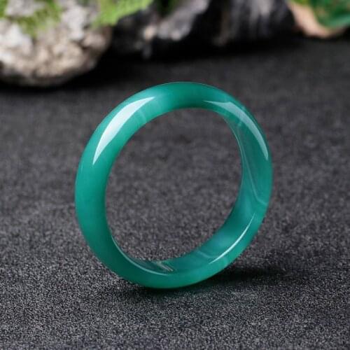 Natural Green Agate Hand-carved Wide Band Childrens Bracelet Fashion Jewelry Childrens Chalcedony Small Caliber BeautyBracelet