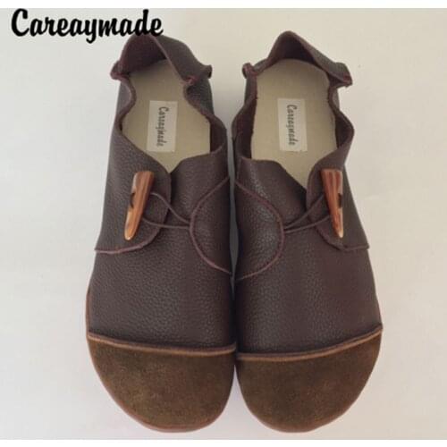 Careaymade-New Head layer cowhide pure handmade shoes, the retro art mori girl shoes,Womens casual Flats shoes,size4.5-10