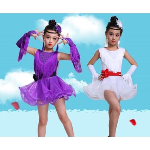 Latin Fringe Dress Sexy Ballroom Latin Salsa Dance Dress Clothes Samba Dance Costume Kids Child Latin Dance Dress For Girls