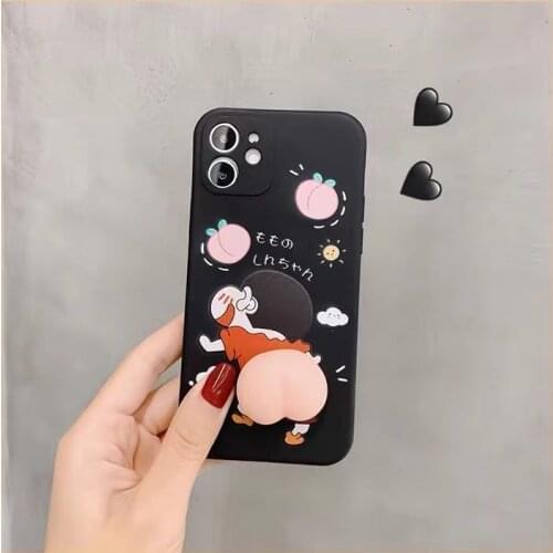 3D Cartoon Silicone Phone Case for HUAWEI P50 P40 P30 P40LITE P30LITE P20 P20PRO P30PRO Shin Decompress Pinch Peach Arse Soft