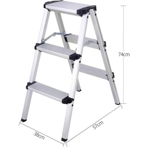 Foldable Aluminum Ladder A-Type Multi-Functional Folding Step Platform 3 Steps