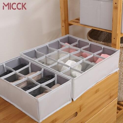 MICCK Foldable Underwear Storage Box Washable Oxford Cloth Drawer Organizer Classification For Storing Underwear Socks And Tie