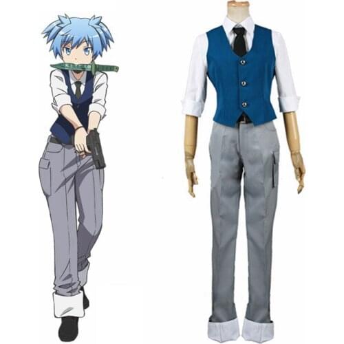 High-Q Unisex Anime Cos Assassination Classroom Shiota Nagisa Cosplay Costumes Uniform Sets Customized