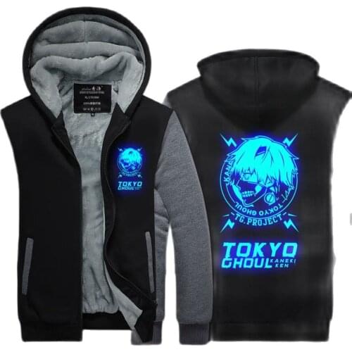 High-Q Unisex Winter Tokyo Ghoul kaneki ken Jacket casual Cardigan Hoodie lovers Tokyo Ghoul Cardigan Hoodie jacket coat