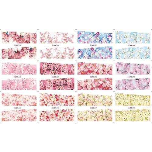 UPRETTEGO 12 PACKS / LOT NAIL ART BEAUTY WATER DECAL SLIDER NAIL STICKER FLOWER CALLA CLOVER MORNING GLORY BN073-084