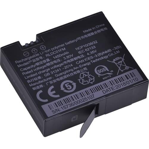 1Pc 3.80V 1450mAh Original Mijia 4k Battery for Xiao mi Mi Jia Action Mini Camera Battery