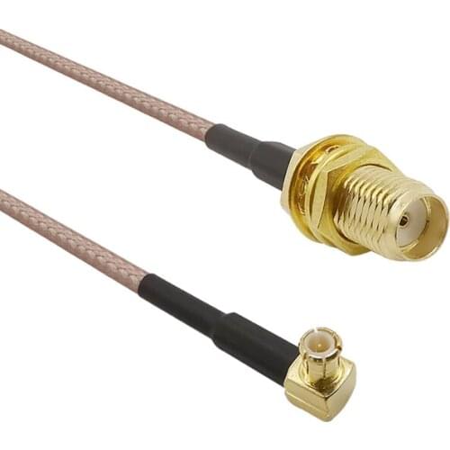 1Pcs RG316 30CM SMA Female Jack to MCX Male Plug Right Angle Wire Connector Low Loss RF Coaxial Pigtail Cable Antenna extender