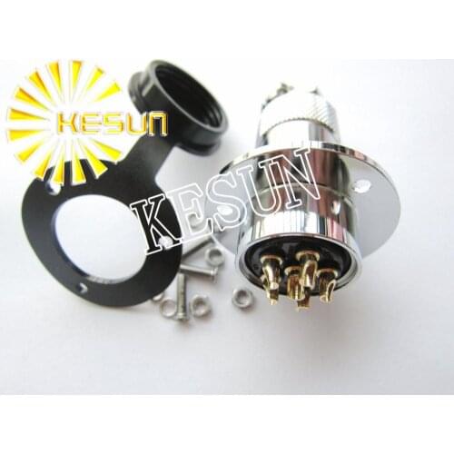 10pair GX25-6 GX25 6Pin With Flange Male & Female 25mm Wire Panel Connector M25 circular connector Socket Plug