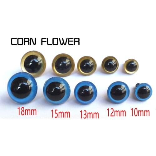 Wholesale Hot color combination blue and gold color safety for toys Multicolor plush animal eyes--100pcs