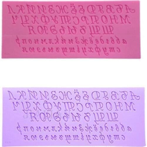 2020 Russian Alphabet Letter Silicone Fondant Baking Mold Clay Resin Sugar Candy Sculpey Creative DIY Cake Decorating Tools