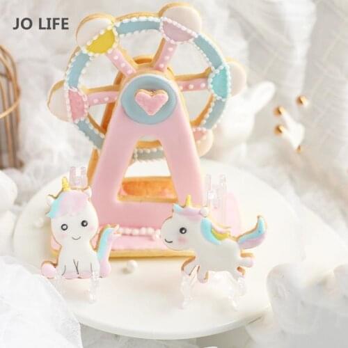 3PCS Fondant Cake Decorating Tools Cookie Biscuit Cutter Plastic 3D Ferris Wheel Cake Mold Cake Stencil Baking Pastry Mold