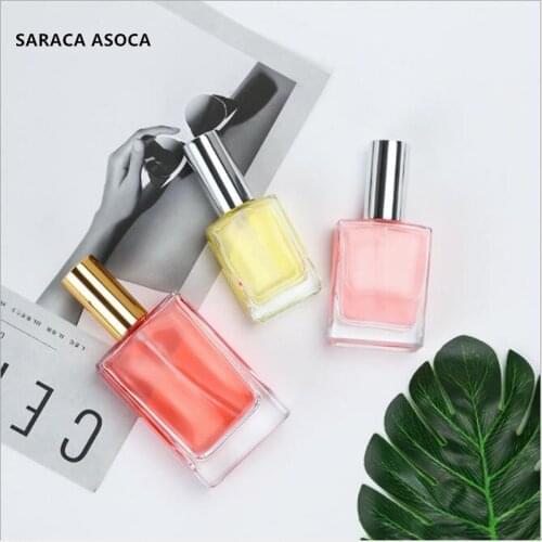 30ml Transparent Glass Perfume Bottle Gold Silver Color Atomizer High-grade Spray Bottle Thick Bottom 15PCS/LOT