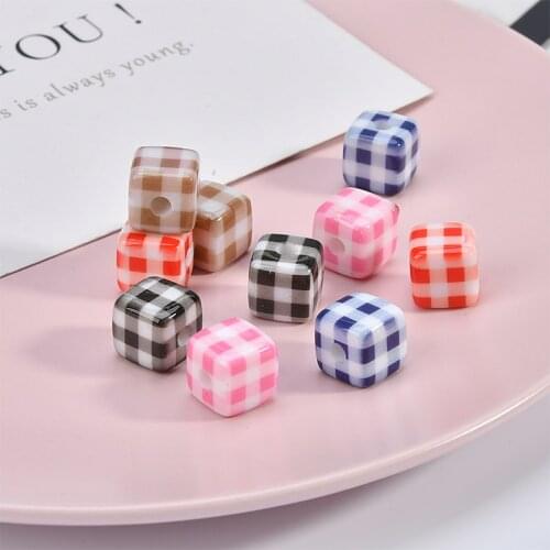 30pcs/lot Grid squares handmade resin material earring/necklace charms diy jewelry earring pendants accessory