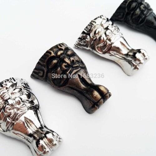 4pcs Vintage Antique brass Silver Jewelry Chest Gift Wine Box Wooden Case Decorative Feet Leg Corner Protector Bracket Support
