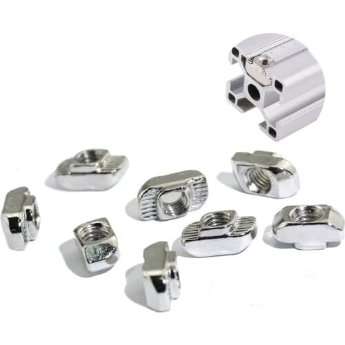 50 Pcs 2020 Series M4 Thread European Standard T Nuts Hammer Head Fastener Nut Aluminum Extrusion Profile T Slot 6mm