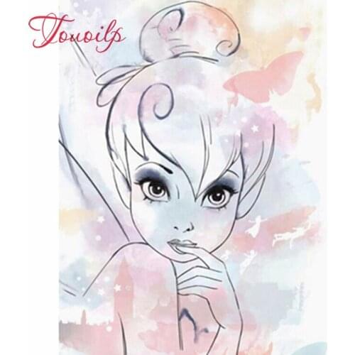 5D DIY Diamond Painting Cross Stitch Cartoon Princess Of Home Decor Embroidery Butterfly Girl Full Diamond Mosaic