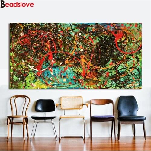 5d diy Diamond Painting Red Circle abstract diamond Embroidery full round Mosaic Diamond cross stitch large Entrance decoration