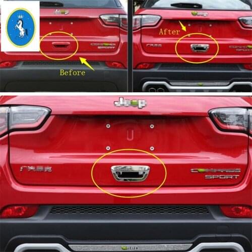 Yimaautotrims Auto Accessory Middle Rear Door Doorknob Handle Bowl Sequins Cover Trim Fit For Jeep Compass 2017 - 2020 ABS