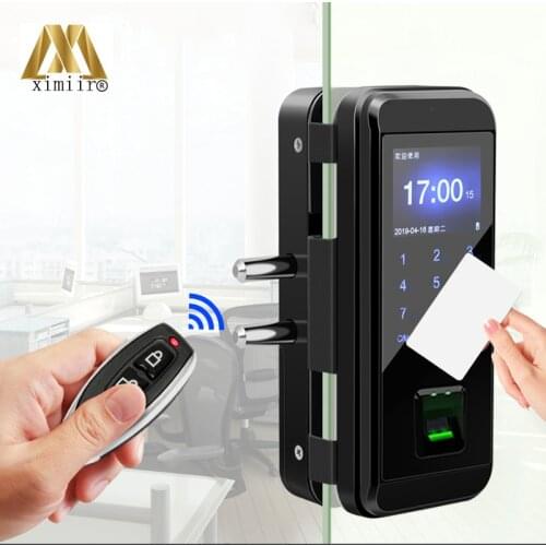 Biometric Fingerprint Lock XM-300B Smart Fingerprint Glass Door Lock Passcode Digital Door Lock With Remote Control