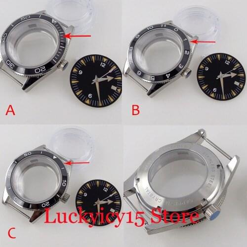 Fit NH35A NH36A Watch Case Hand Set 316L Stainless Steel Glass Back Ceramic Insert Sapphire Crystal Unidirectional Bezel Ring