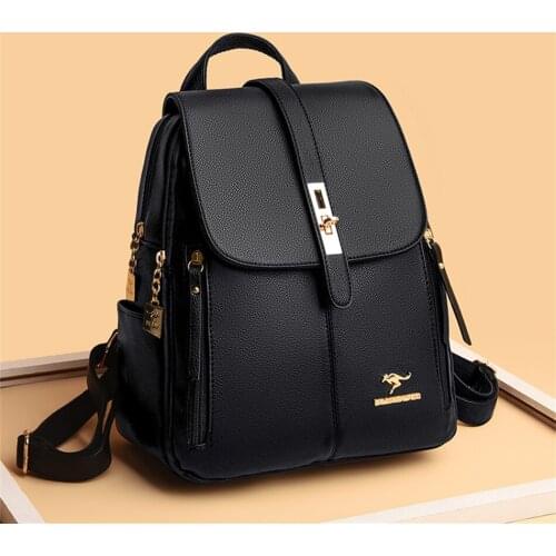 Travel Bagpack Ladies Bookbag Rucksack 2021 Women Leather Backpack High Quality Female Vintage Back Pack for Girls School Bags
