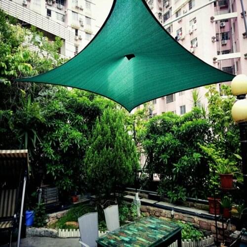 Inventory processing 7.3 x 7.3 M/PCS Square Sun Shade Sail Arc edge with D rings style 95% shading UV protection garden net