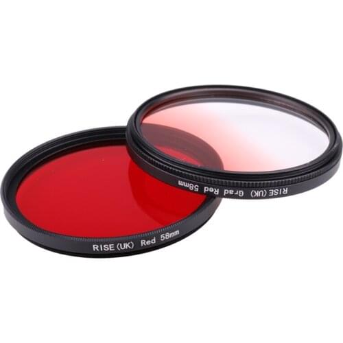 Camera Filter 58mm Full Red Gradual Red Lens Filter for Nikon D3100 D3200 D5100 SLR Camera Lens
