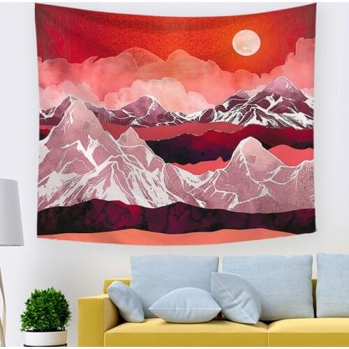 2021Mountain tapestry forest tree tapestry sunset tapestry natural landscape tapestry wall hanging room wall Tapestry For Office