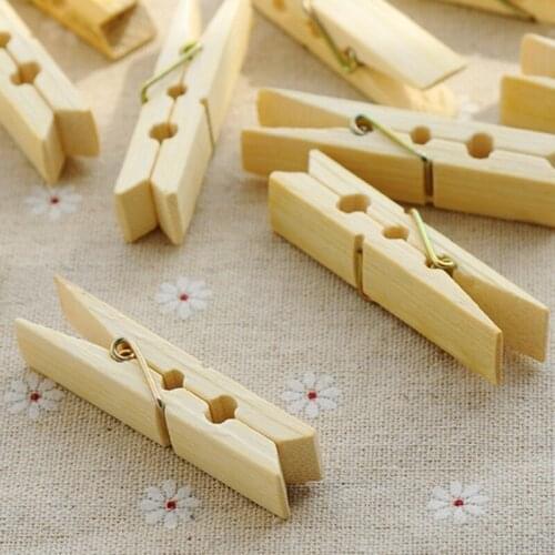 500pcs/lot 60*12mm size Bamboo Wood Clothes Pegs Socks Bed Sheet Towel Wind-Proof Pins Clips Home Bathroom Accessories