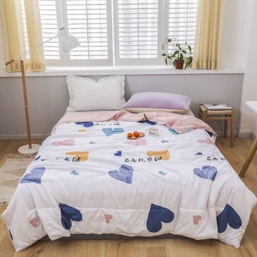 Lace Decoration Washable Air Conditioner Quilt Japanese Style Washed Cotton Summer Quilt Single Double Quilt Home Bedding