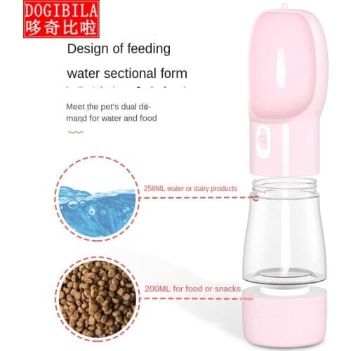 250ML Multifunctional pet companion cup portable dog food water cup outdoor travel water bottle out pet water dispenser feeder