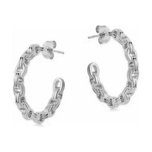 100% 925 silver European and American fashion earrings, womens circle round face, thin earrings