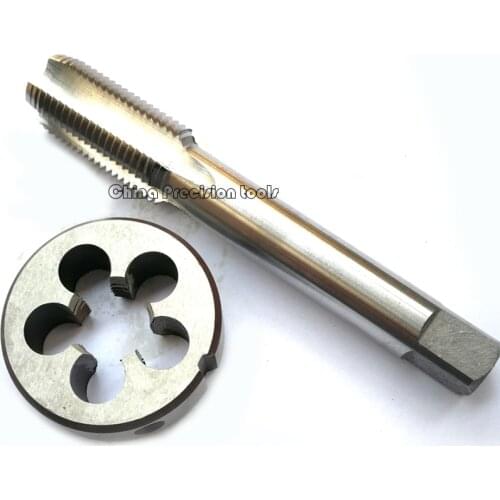 2PCS HSS Metric thread tap and die set M15 M15X1.5 M15X1.25 Straight Flute Plug taps dies suit M15X2 M15X0.75 M15X1 M15X0.5