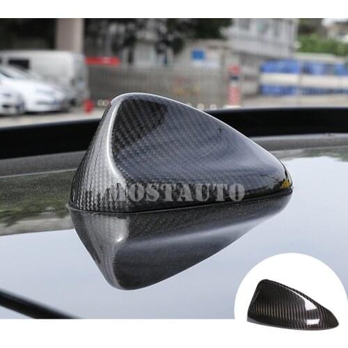 For Alfa Romeo Giulia Stelvio 2017-2021 Real Carbon Fiber Exterior Car Roof Shark Fin Antenna Cover Trim Black/Red 1pcs