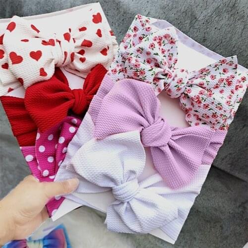 3pcs/set Baby Girl Headband Big Bows Nylon Wide Headbands For Newborn Kids Elastic Hair Bands Baby Hair Accessories