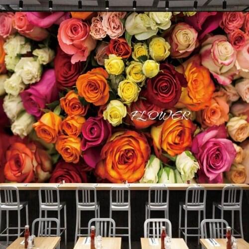 Drop Shipping Photo Wallpaper Rose Closeup Murals 3D Stereo TV Background Wall Mural Bedroom Hotel Theme Restaurant Wallpaper