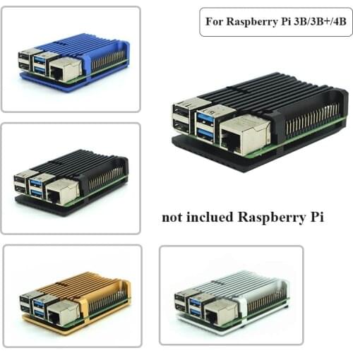 Raspberry Pi 4 Model B/3B+/3B 4 Color Aluminum Metal Case with Heat Sinks for Raspberry Pi 4/3