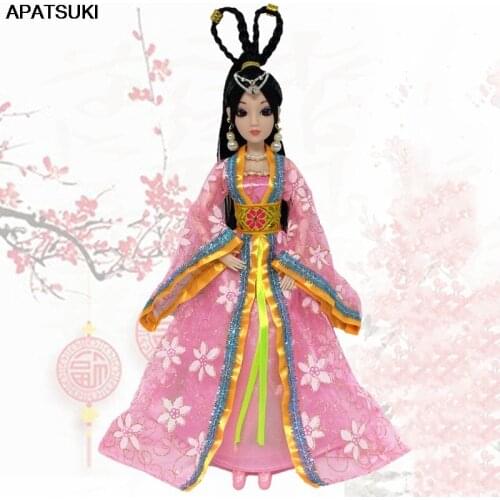 Pink Costume Party Clothes For Barbie Doll Outfits Floral Skirt Dresses 1:6 Dollhouse Accessories Toys for Children COSPLAY