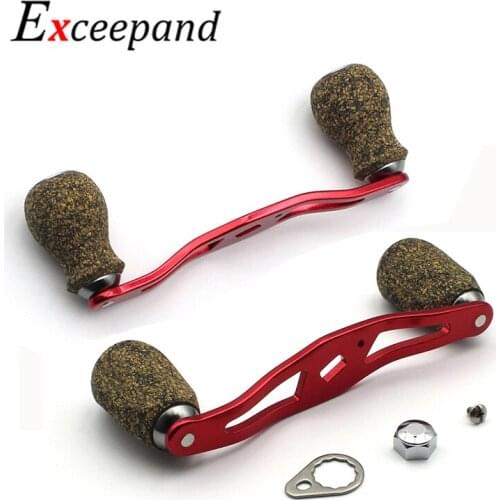 Exceepand Baitcasting Fishing Reel Rubber Cork Knobs Red Metal Handle High Strength for Abu Garcia Daiwa Fishing Reels Grips