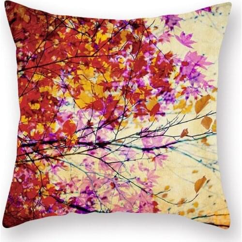 Silk pillowcase Deciduous forest scenery beautiful pillowcase cushion pillow custom pillow cover 15