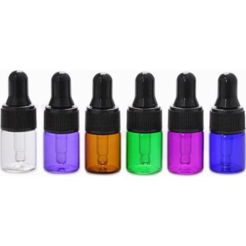 2ml Mini Glass Dropper Bottles Essential Oil Display Vials With Black Pipette Lids For EJuice Eliquid LX2522